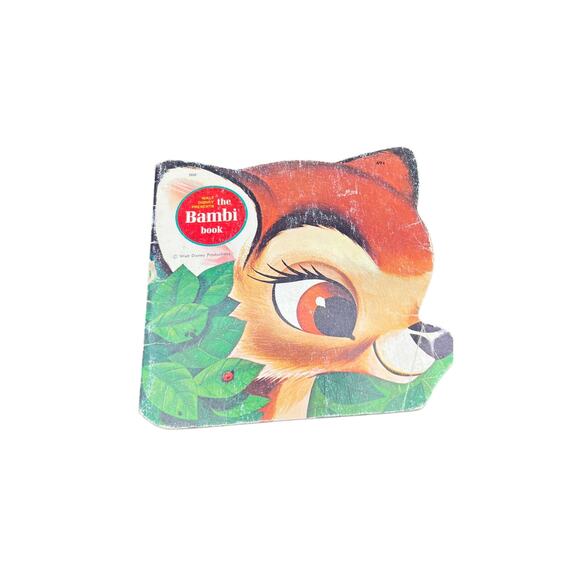 Bambi Other - 🦌 Vintage Disney Bambi Shaped Book Die Cut Storybook Retro Childrens Decor
